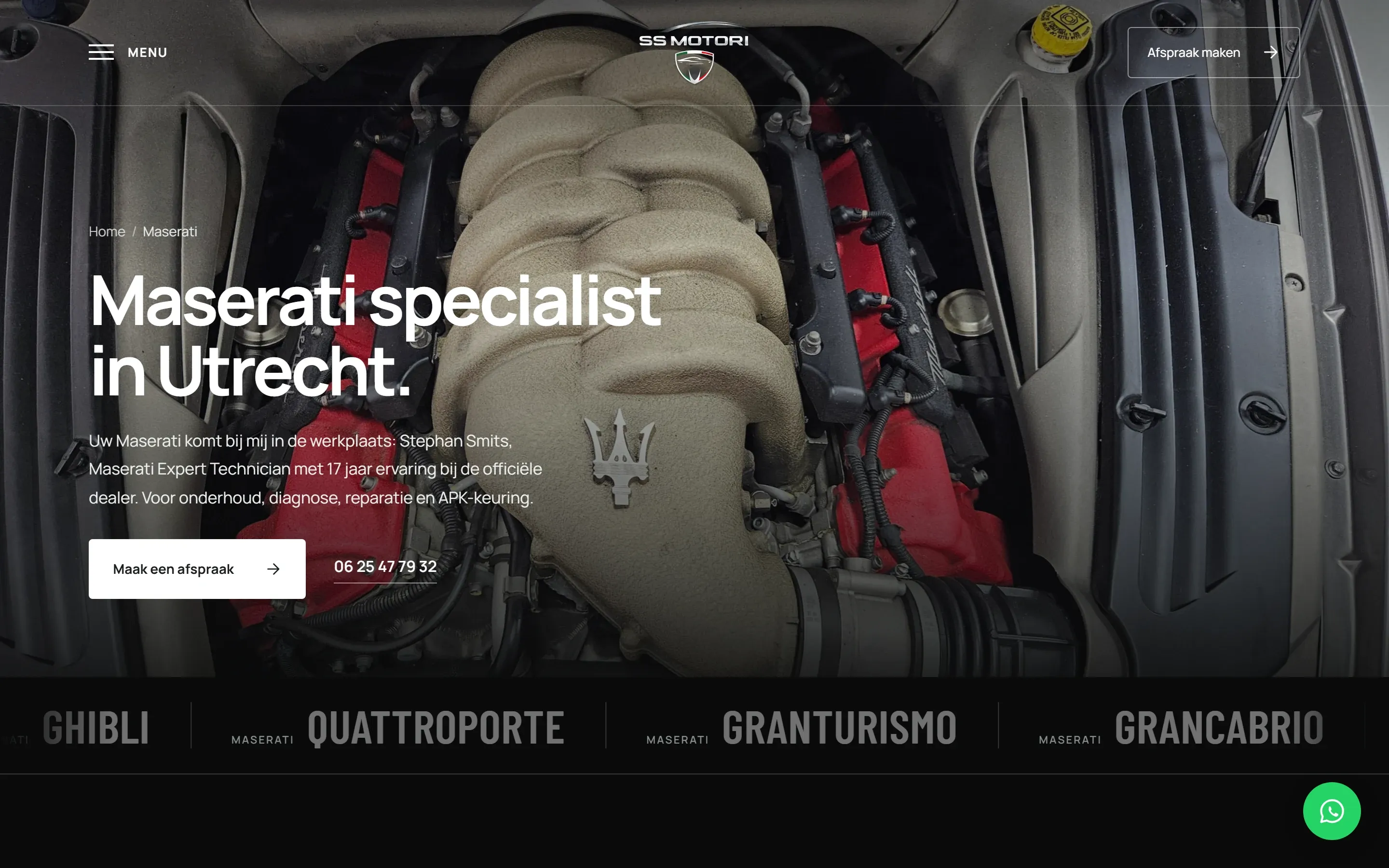 SS Motori: Premium website voor een specialist in Maserati en Lamborghini