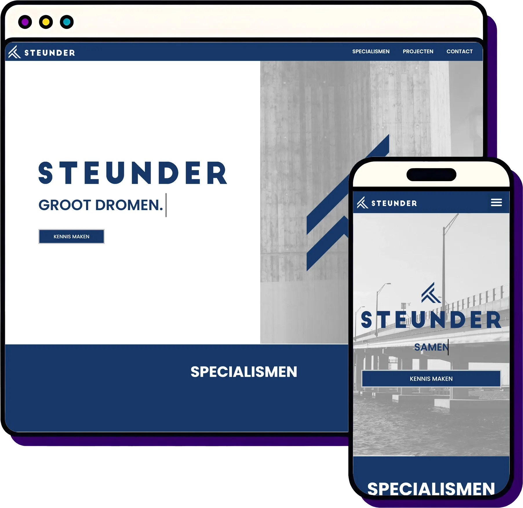Steunder — Strakke one-pager voor netwerk-gedreven specialist