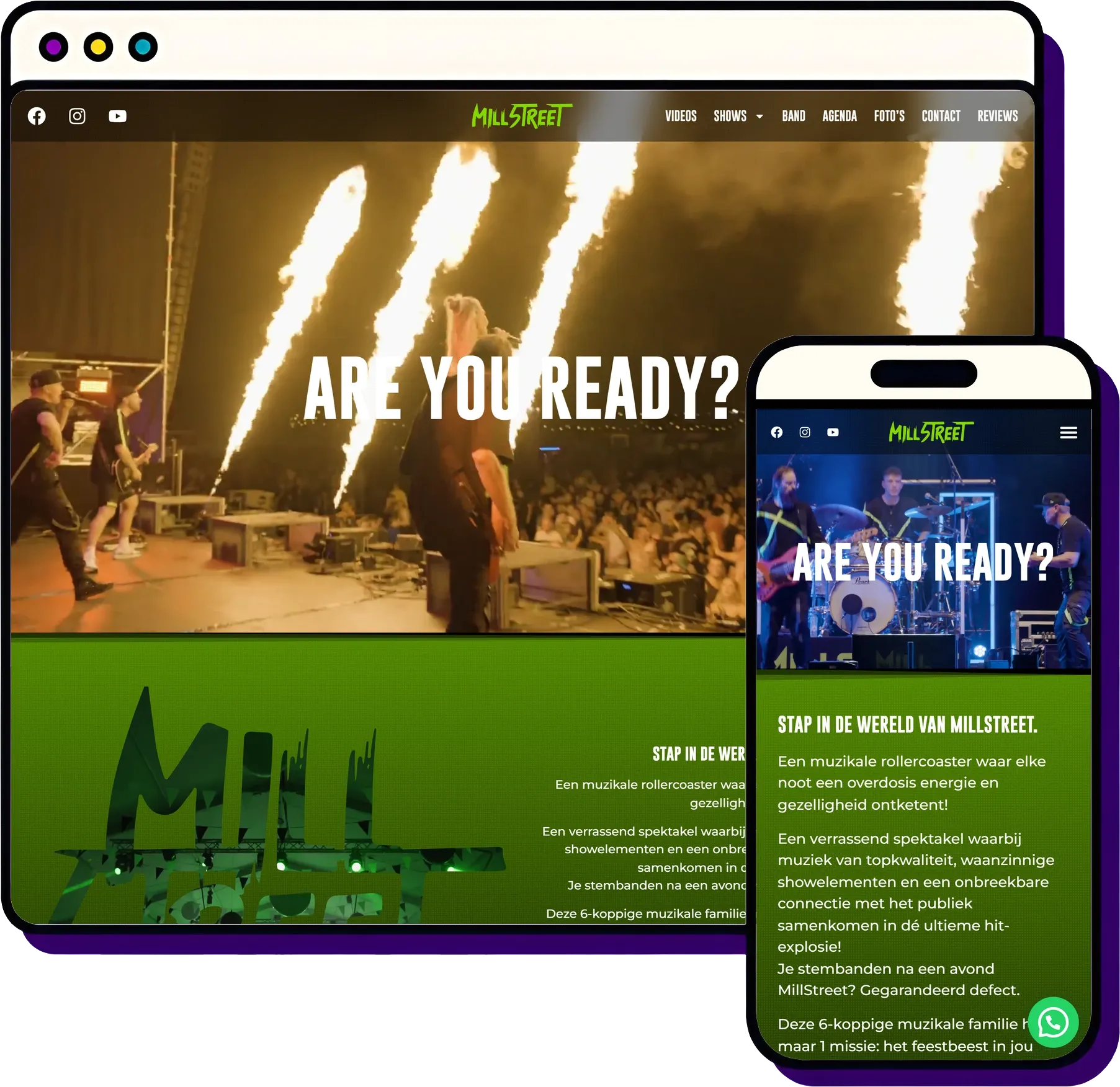 Millstreet — Energieke one-pager voor explosieve coverband