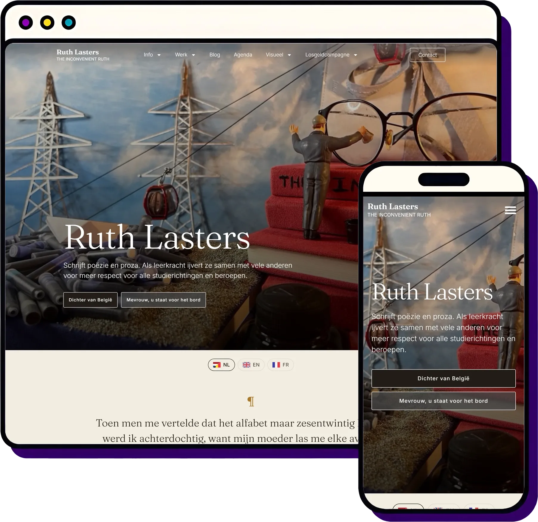 Ruth Lasters: mockup