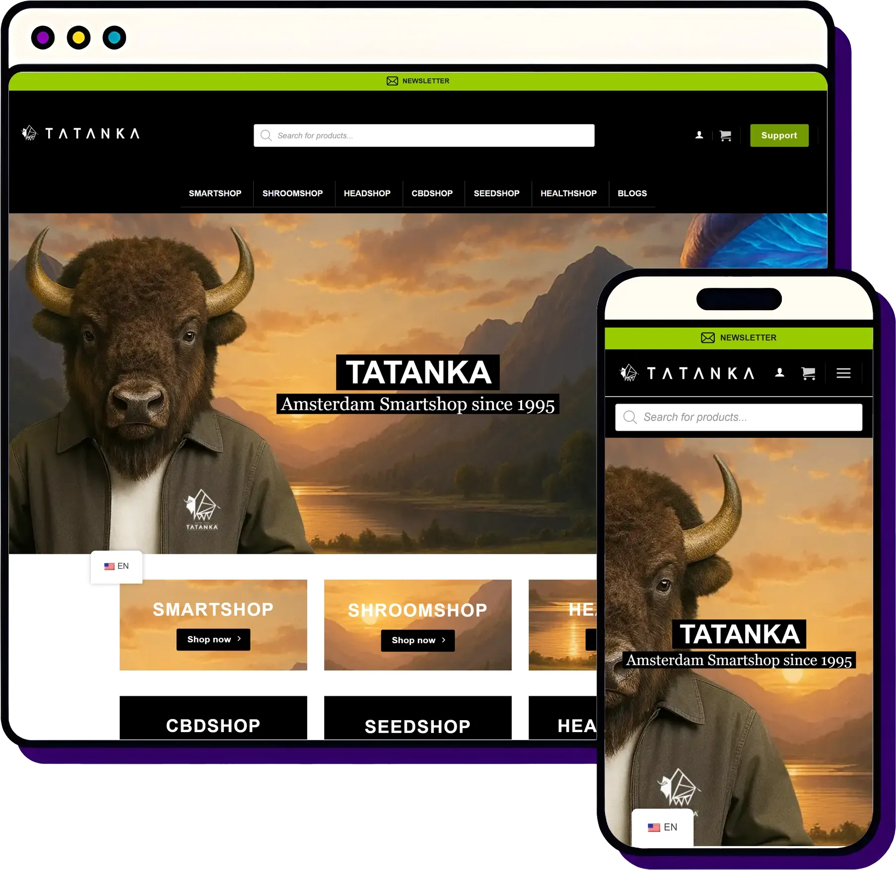 Tatanka — 15.000 SEO-bezoekers/maand in 7 talen voor bekendste smartshop ter wereld