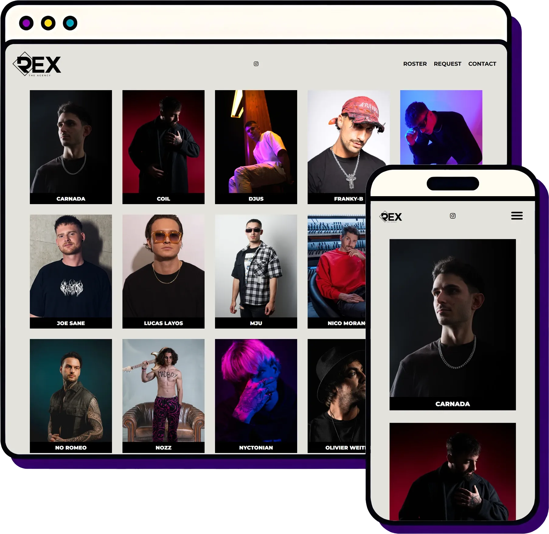 Rex The Agency — No-nonsense site voor techno/house bookings