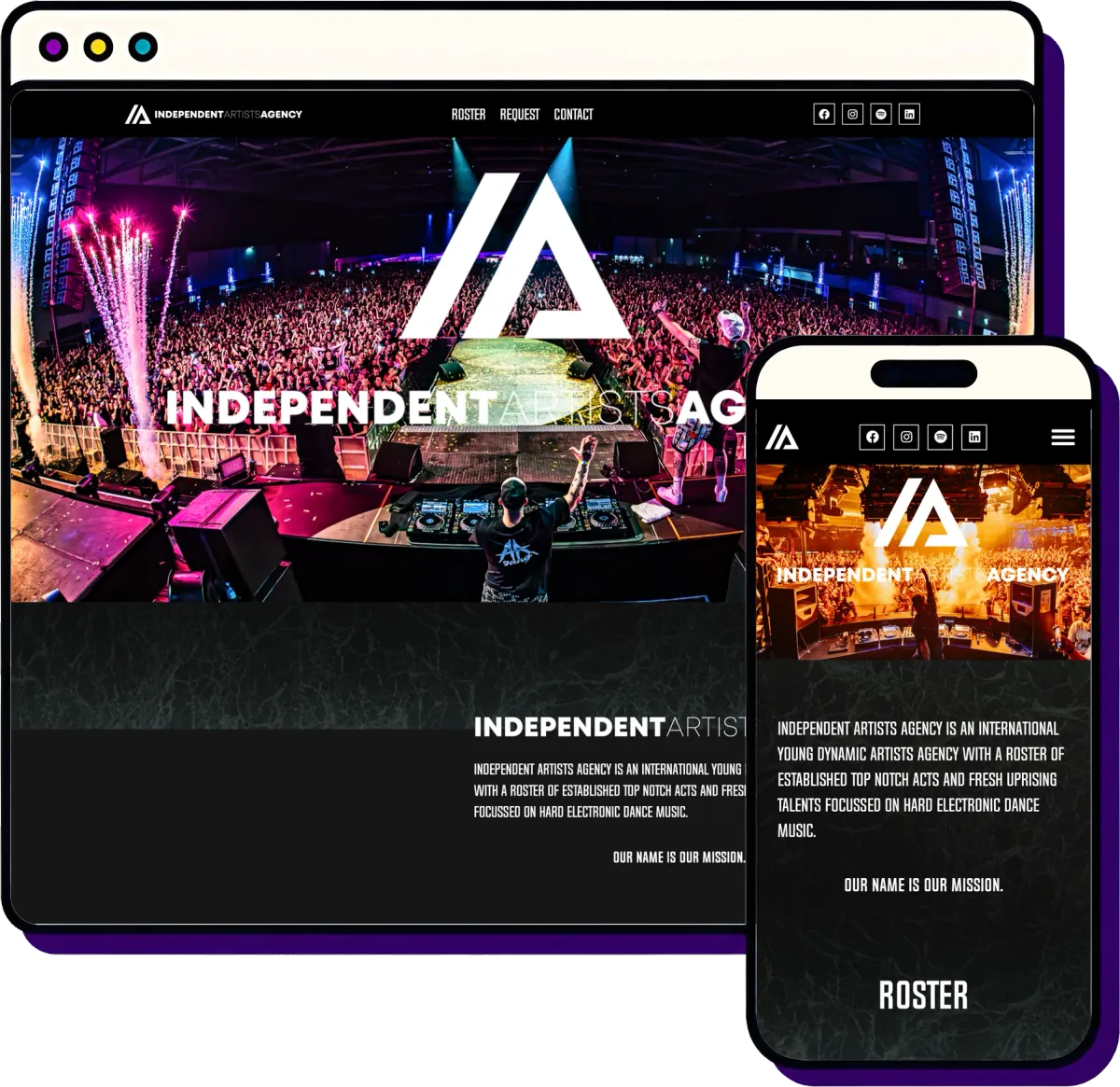 Independent Artists Agency: Visuele WordPress-site voor top-managementbureau