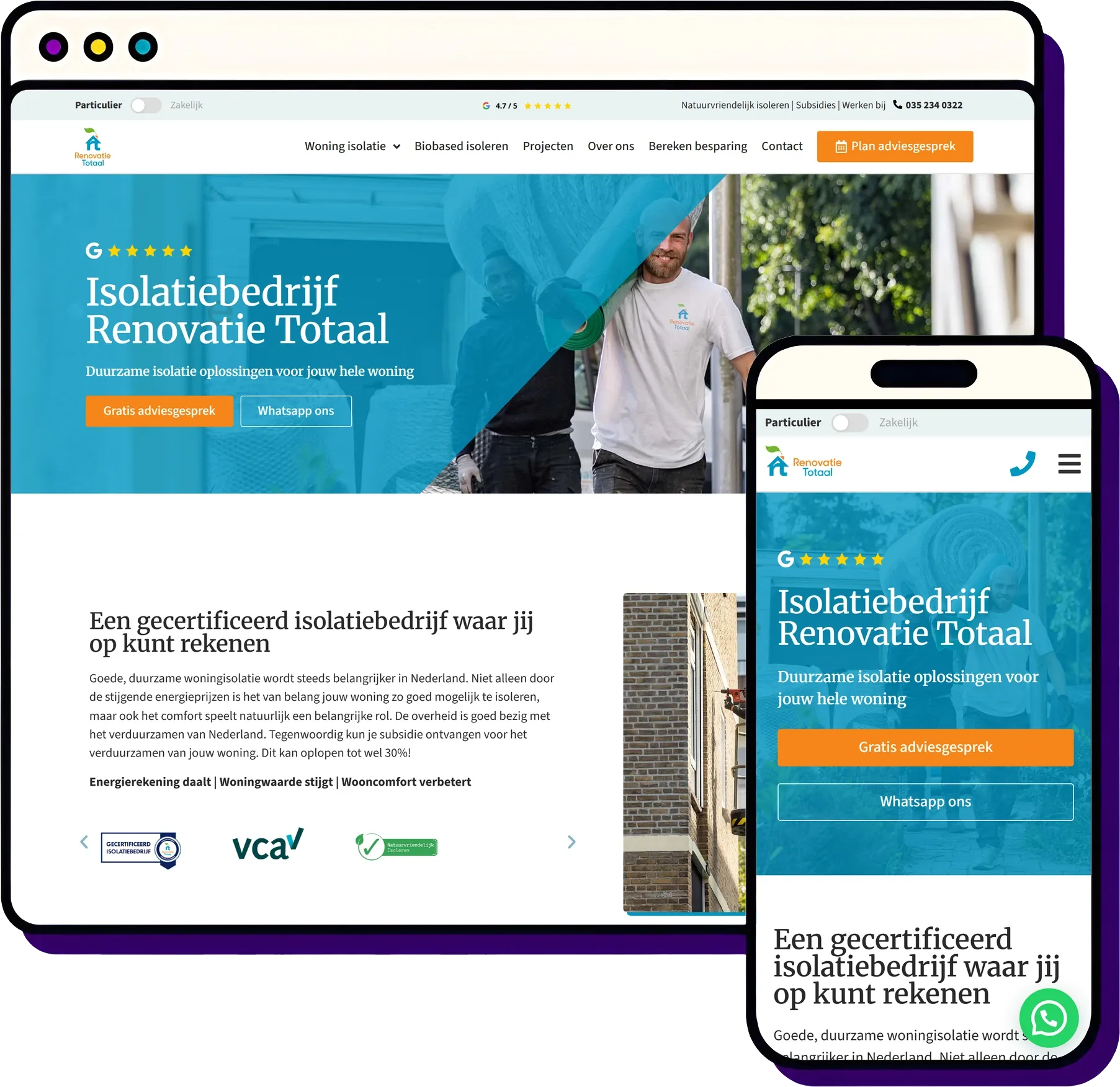 Renovatie Totaal — +1100% verkeer via nieuwe website + doorlopend SEO