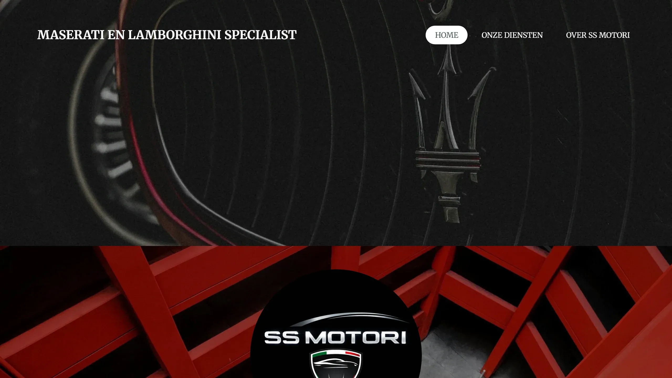 Bovenkant van de oude website van SS Motori, gemaakt met JouwWeb